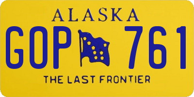 AK license plate GOP761