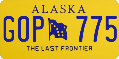 AK license plate GOP775