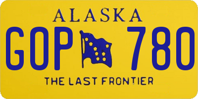 AK license plate GOP780