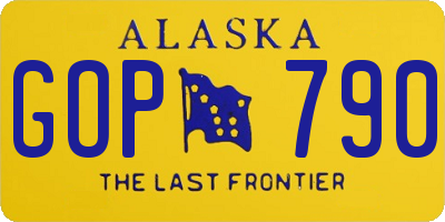 AK license plate GOP790
