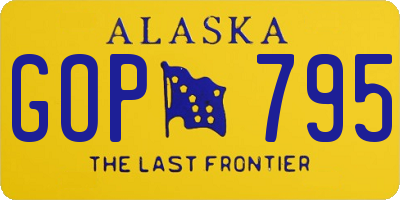 AK license plate GOP795