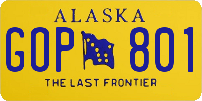 AK license plate GOP801