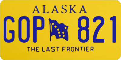 AK license plate GOP821