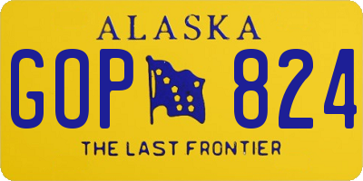 AK license plate GOP824
