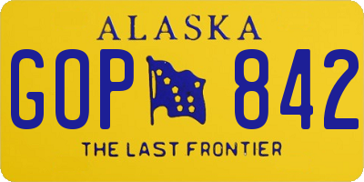 AK license plate GOP842