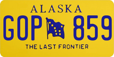 AK license plate GOP859