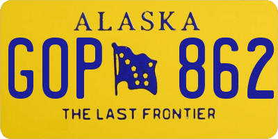 AK license plate GOP862