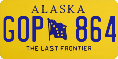 AK license plate GOP864