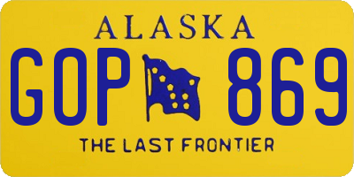 AK license plate GOP869