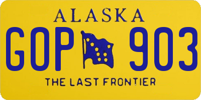 AK license plate GOP903