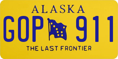 AK license plate GOP911