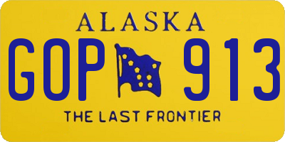 AK license plate GOP913