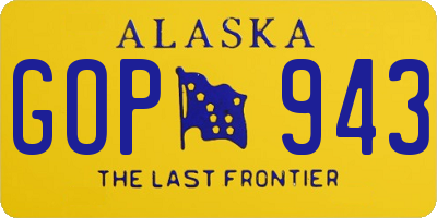 AK license plate GOP943