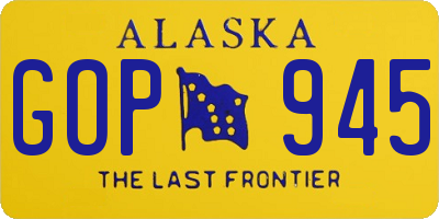 AK license plate GOP945
