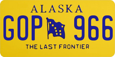 AK license plate GOP966