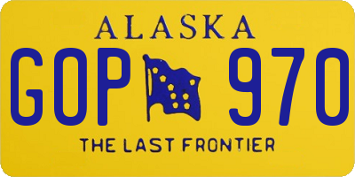 AK license plate GOP970