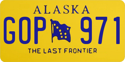 AK license plate GOP971
