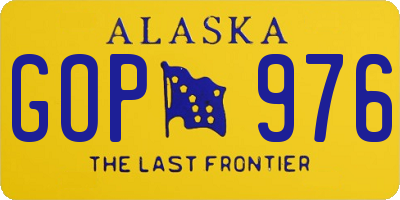 AK license plate GOP976
