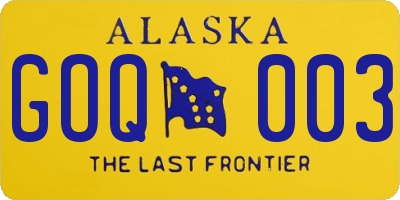 AK license plate GOQ003