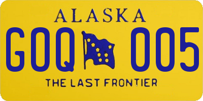 AK license plate GOQ005