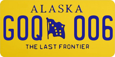 AK license plate GOQ006