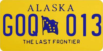 AK license plate GOQ013