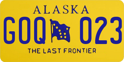 AK license plate GOQ023