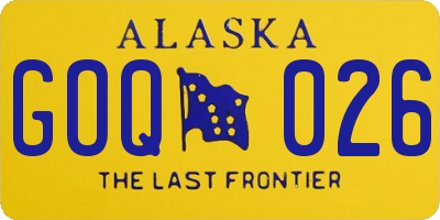 AK license plate GOQ026