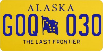 AK license plate GOQ030