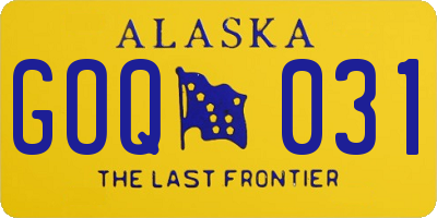 AK license plate GOQ031
