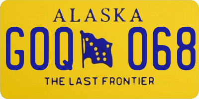 AK license plate GOQ068