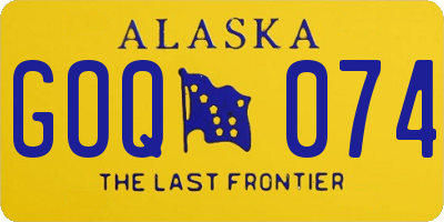 AK license plate GOQ074