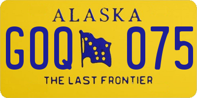 AK license plate GOQ075
