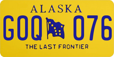 AK license plate GOQ076