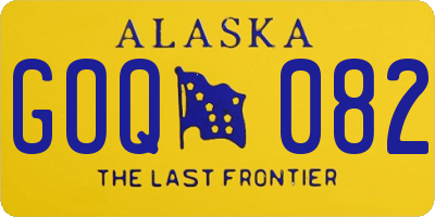 AK license plate GOQ082
