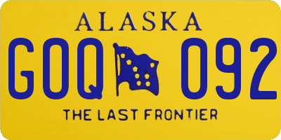 AK license plate GOQ092