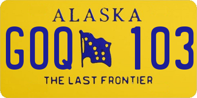 AK license plate GOQ103