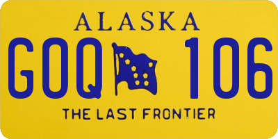 AK license plate GOQ106