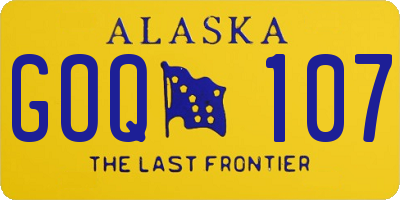 AK license plate GOQ107