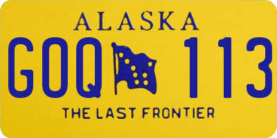 AK license plate GOQ113