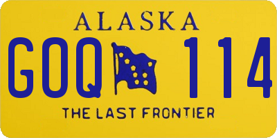 AK license plate GOQ114