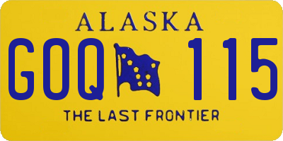 AK license plate GOQ115