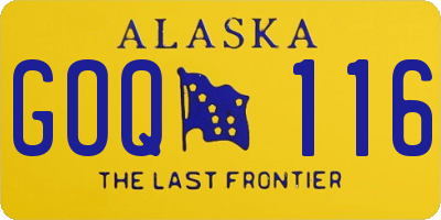AK license plate GOQ116