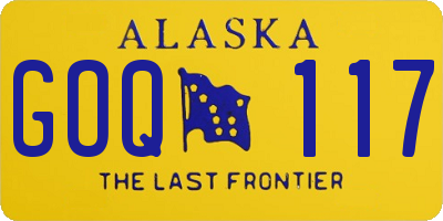 AK license plate GOQ117