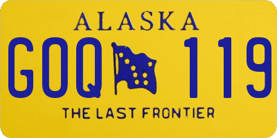 AK license plate GOQ119