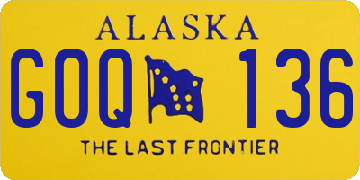 AK license plate GOQ136