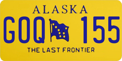 AK license plate GOQ155