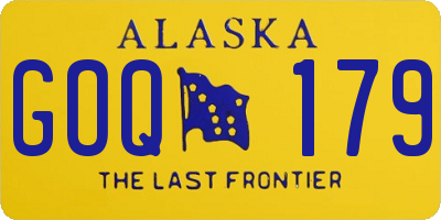 AK license plate GOQ179