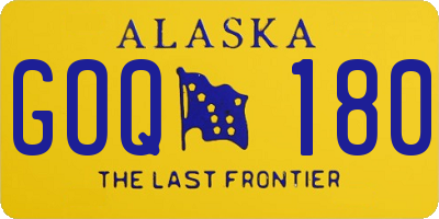 AK license plate GOQ180