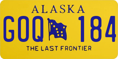 AK license plate GOQ184